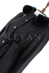 Orhan Store Kapşonu Kürklü Kaban- LYN04342 Siyah