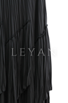 Sentez Viola Parçalı Kırıştırma Etek- LYN04352 Siyah