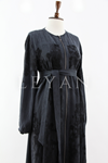 Orhan Store Astarlı Qupra Ferace- LYN04346 Siyah