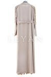 Orhan Store Omzu İşlemeli Abaya Takım- LYN03825 Bej