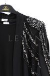 Orhan Store Omzu İşlemeli Abaya Takım- LYN03825 Siyah