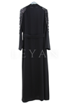 Orhan Store Omzu İşlemeli Abaya Takım- LYN03825 Siyah