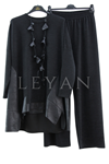 Orhan Store Deri Detaylı Takım- LYN04354 Siyah