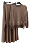 Orhan Store Kuşgözü Detaylı Takım- LYN03930 Kahve