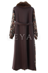 Orhan Store Yakası Kürklü Kap- LYN04356 Kahve