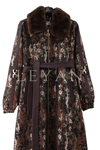 Orhan Store Yakası Kürklü Kap- LYN04356 Kahve