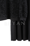 Orhan Store Ceketi Güpürlü Takım- LYN04360 Siyah