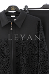 Orhan Store Ceketi Güpürlü Takım- LYN04360 Siyah
