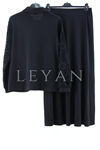 Orhan Store Ceketi Güpürlü Takım- LYN04360 Siyah