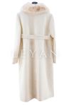 Orhan Store Kürk Detaylı Kaban- LYN04358 Ekru