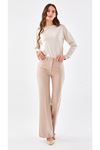 Sentez İspanyol Paça Pantolon- LYN01454 Bej
