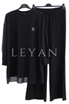 Orhan Store Şifonlu Pantolonlu Takım- LYN03373 Siyah