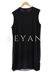 Rayon Detaylı Kolsuz Şifon İçlik- LYN01399  Siyah