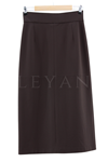 Sentez Önü Fermuarlı Etek- LYN03099 Kahve