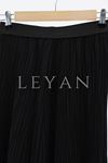 Sentez Kırıştırma Etek-LYN02356 Siyah