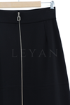 Sentez Önü Fermuarlı Etek- LYN03099 Siyah