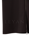 Sentez Önü Fermuarlı Etek- LYN03099 Kahve