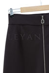 Sentez Önü Fermuarlı Etek- LYN03099 Kahve