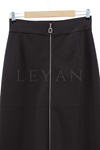 Sentez Önü Fermuarlı Etek- LYN03099 Kahve