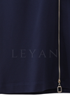 Sentez Önü Fermuarlı Etek- LYN03099 Lacivert