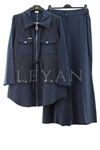 Orhan Store Kuşgözü Detaylı Cepli Takım- LYN03848 Lacivert