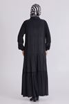 Behrem Qupra Elbise- LYN04380 Siyah