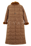 Armine Trend Kürklü Kapitone Mont- LYN01718 Taba