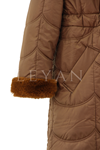 Armine Trend Kürklü Kapitone Mont- LYN01718 Taba