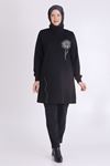 Behrem Taş İşlemeli Tunik- LYN04105 Siyah
