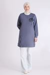 Behrem Taş İşlemeli Tunik- LYN04105 Duman Mavi