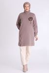 Behrem Taş İşlemeli Tunik- LYN04105 Kestane