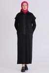 Behrem File Yelekli Elbise- LYN04379 Siyah