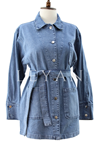 Kemer Detaylı Denim Tunik- LYN04393 Açık Mavi