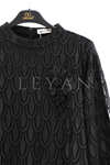 Orhan Store Güpür Detaylı Elbise- LYN04410 Siyah
