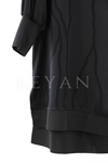 Defrina Dalga Desenli Qupra Tunik- LYN04412 Siyah