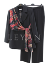 Orhan Store Fularlı Blazer Takım- LYN04425 Siyah