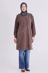 Behrem Zımba Detaylı Tunik- LYN04429 Kahve