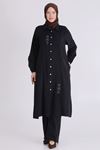 Behrem İşlemeli Tunik - LYN04406 Siyah