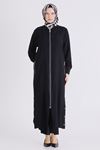Behrem Çıtçıt Detaylı Ferace- LYN04449 Siyah