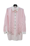 Fuat Gürşen Etek Ucu Taşlı Tunik- LYN04476 Pembe