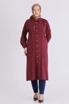 Behrem İşlemeli Tunik - LYN04406 Bordo