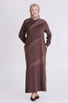 Behrem Kuşgözlü Elbise- LYN04493 Kahve