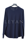 Fuat Gürşen Broşlu Şifonlu Bluz- LYN04501 Lacivert
