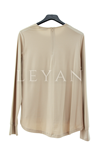 Fuat Gürşen Broşlu Şifonlu Bluz- LYN04501 Bej