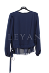 Fuat Gürşen Şifon Bluz- LYN04519 Lacivert
