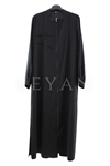 Micca Boncuk İşlemeli Ferace- LYN04541 Siyah