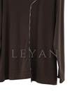 Defrina Zincir Detaylı Bluz- LYN04543 Kahve