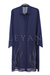 Femina Taşlı Şifon Gömlek- LYN04558 Lacivert