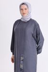 Behrem İşleme ve Qupra Detaylı Tunik- LYN04565 Lacivert