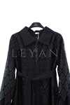 Orhan Store Taşlı Güpürlü Ferace- LYN04578 Siyah